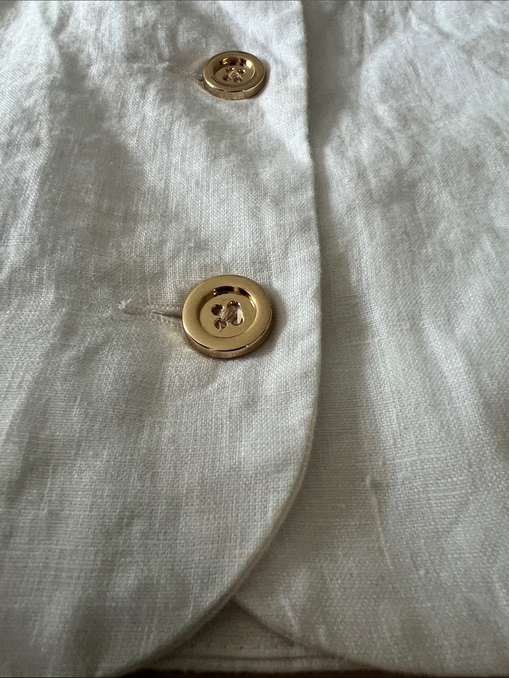 J. Crew White Linen-Blend Button Front Dress